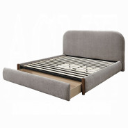BD04592Q Ollya Queen Bed w/Storage Gray Linen & Walnut By Acme Furniture