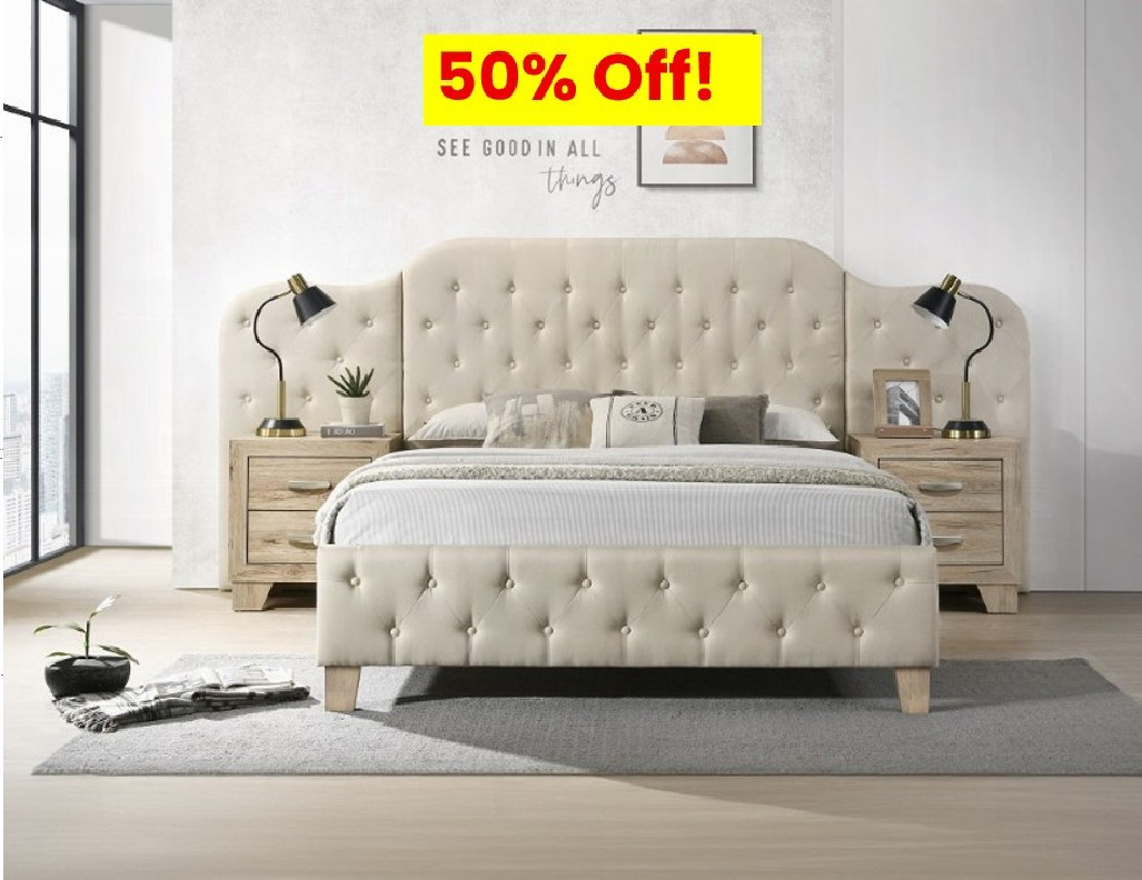 BD01778Q Ranallo Queen Wall Bed Beige Linen by Acme Furniture