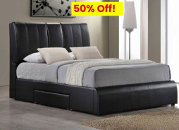 21266EK Black Leatherette Kofi EK Bed W/Storage by Acme Furniture
