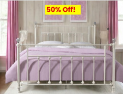 BD00133F Comet White Full Bed Metal, Acrylic By Acme Furniture