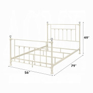 BD00133F Comet White Full Bed Metal, Acrylic By Acme Furniture