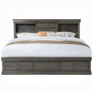 24930Q Louis Philippe III Queen Bed W/Storage  Dark Gray Finish By Acme Furniture