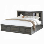 24930Q Louis Philippe III Queen Bed W/Storage  Dark Gray Finish By Acme Furniture