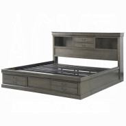 24930Q Louis Philippe III Queen Bed W/Storage  Dark Gray Finish By Acme Furniture