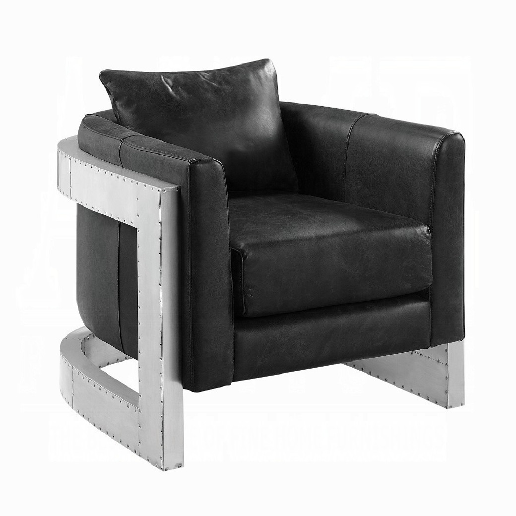 AC01986 Betla Accent Chair Black Top Grain Leather by Acme Furniture