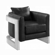 AC01986 Betla Accent Chair Black Top Grain Leather by Acme Furniture