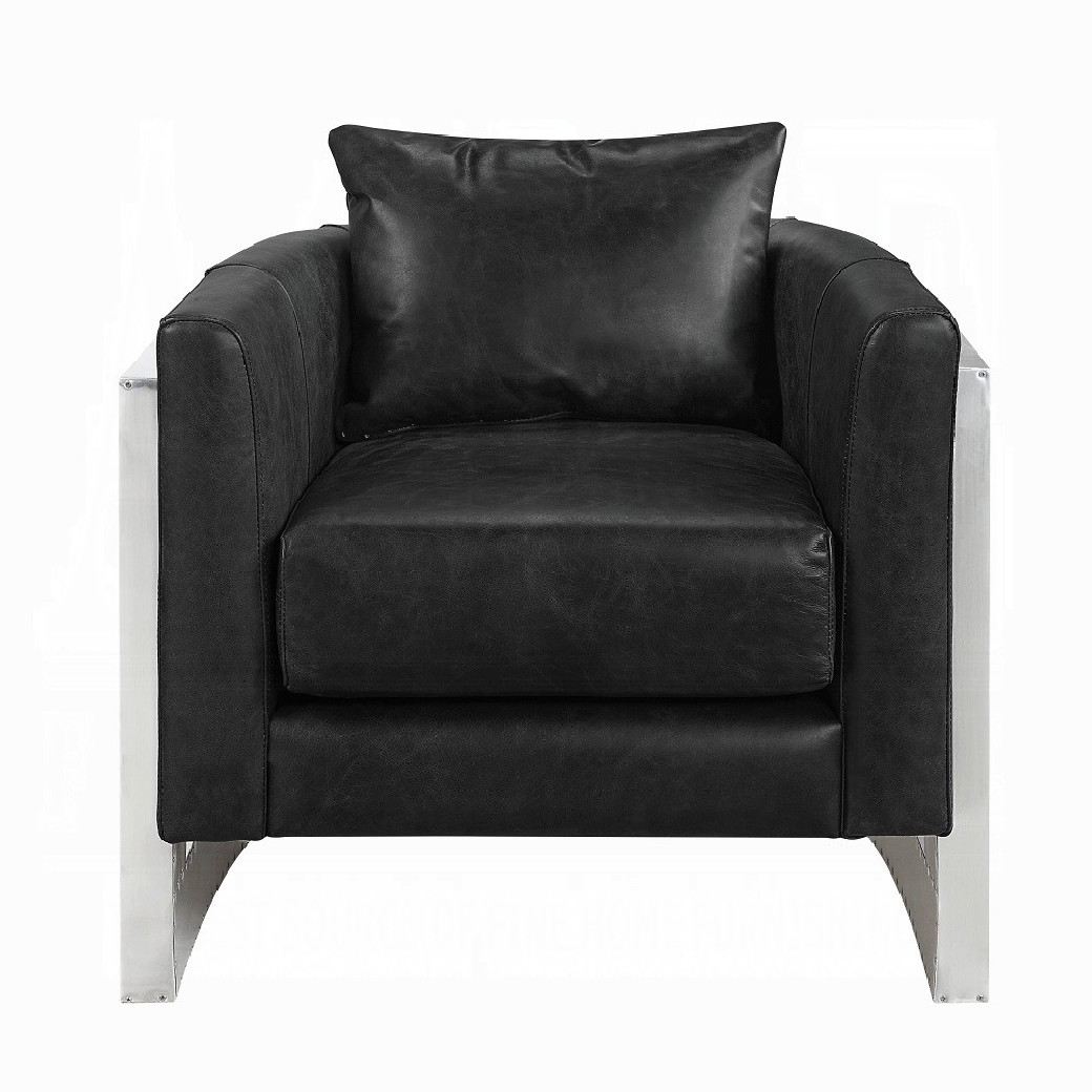 AC01986 Betla Accent Chair Black Top Grain Leather by Acme Furniture