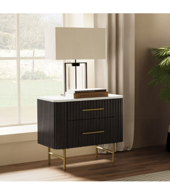 BD04092Q Clayten Queen Bed Beige Linen & Espresso Mid-Century Modern Style By Acme Furniture