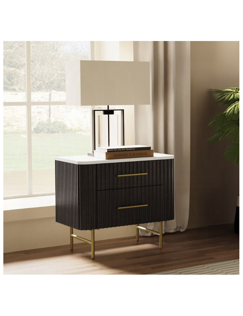 BD04092Q Clayten Queen Bed Beige Linen & Espresso Mid-Century Modern Style By Acme Furniture