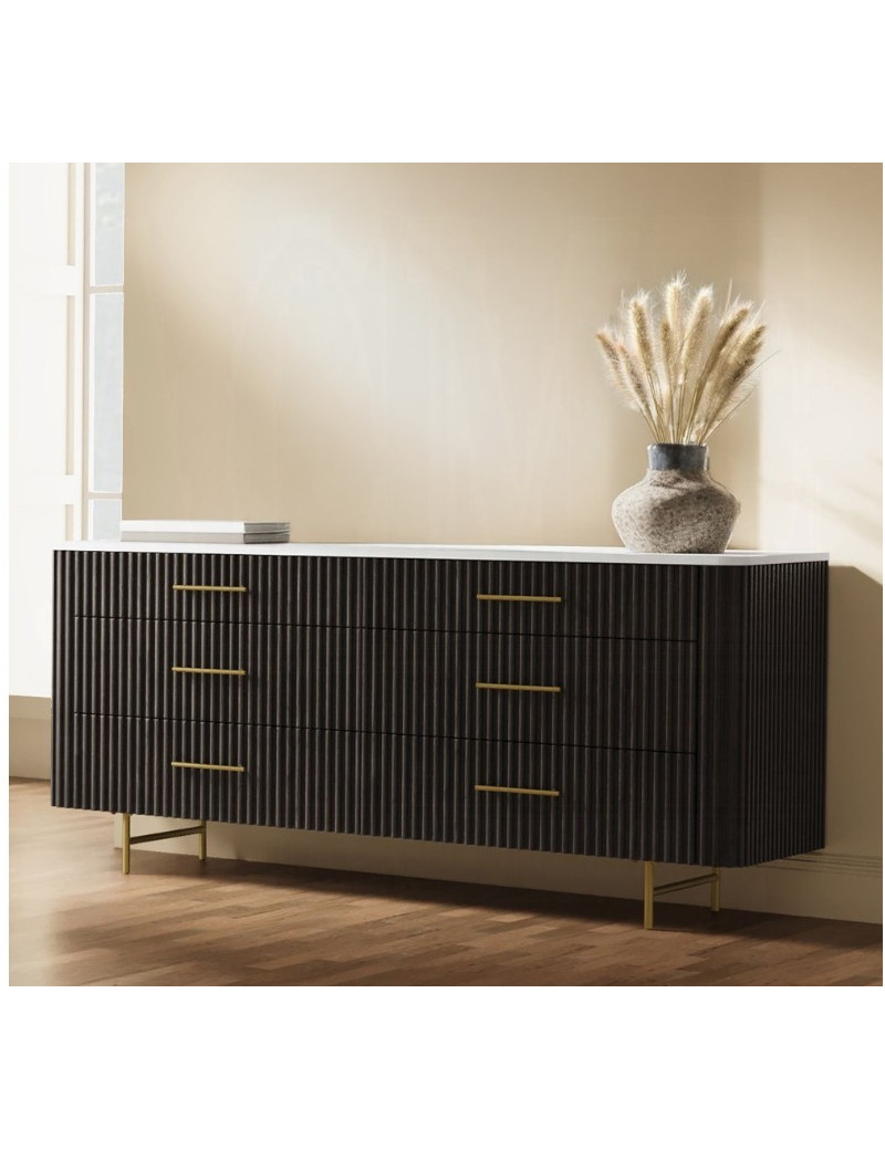 BD04092Q Clayten Queen Bed Beige Linen & Espresso Mid-Century Modern Style By Acme Furniture