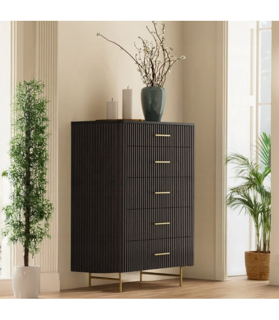 BD04092Q Clayten Queen Bed Beige Linen & Espresso Mid-Century Modern Style By Acme Furniture