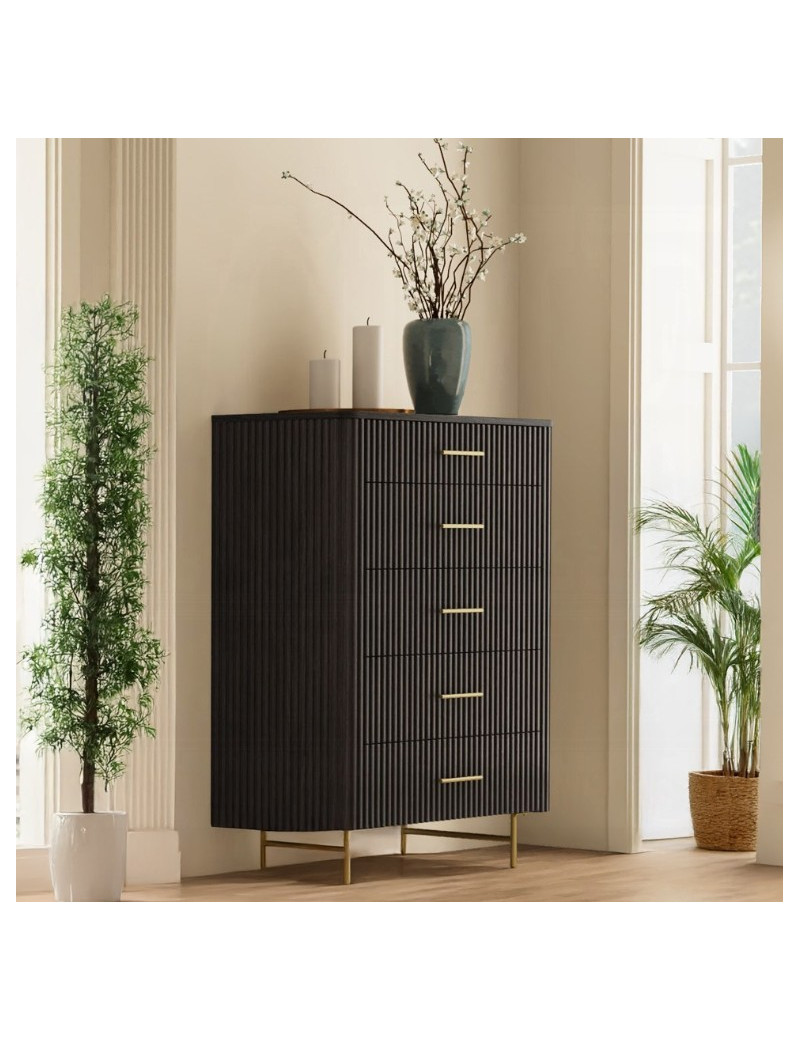 BD04092Q Clayten Queen Bed Beige Linen & Espresso Mid-Century Modern Style By Acme Furniture