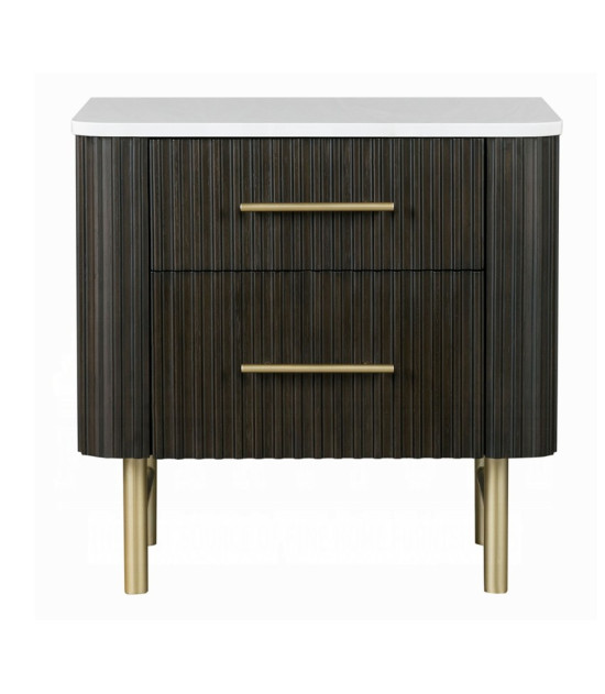 BD04092Q Clayten Queen Bed Beige Linen & Espresso Mid-Century Modern Style By Acme Furniture