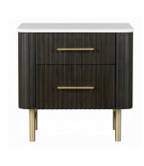 BD04092Q Clayten Queen Bed Beige Linen & Espresso Mid-Century Modern Style By Acme Furniture