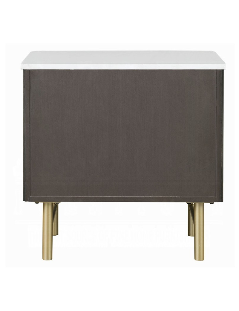 BD04092Q Clayten Queen Bed Beige Linen & Espresso Mid-Century Modern Style By Acme Furniture