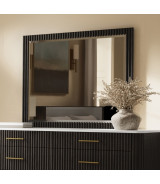 BD04092Q Clayten Queen Bed Beige Linen & Espresso Mid-Century Modern Style By Acme Furniture