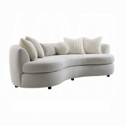 LV02542 Beige Boucle Iniko Sofa W/6 Pillows By Acme Furniture