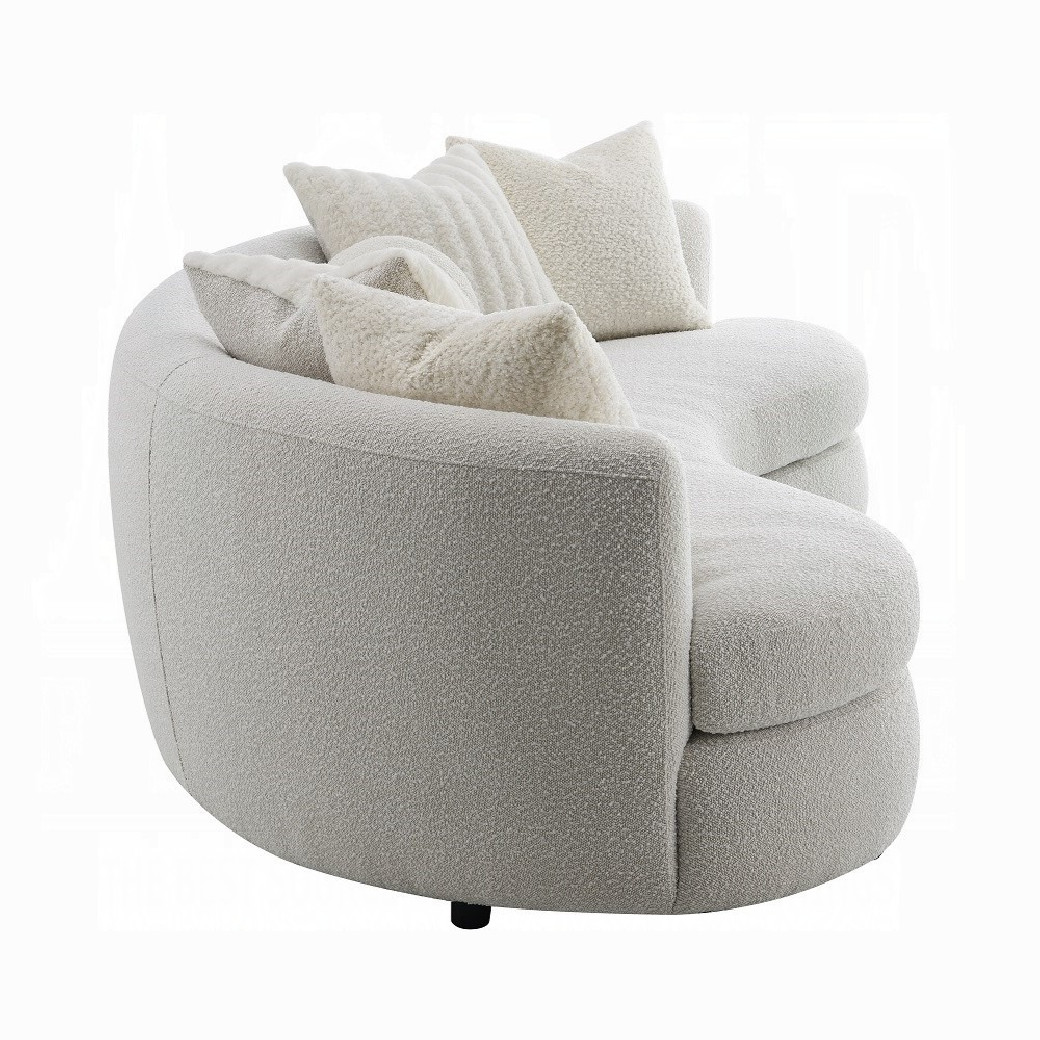 LV02542 Beige Boucle Iniko Sofa W/6 Pillows By Acme Furniture