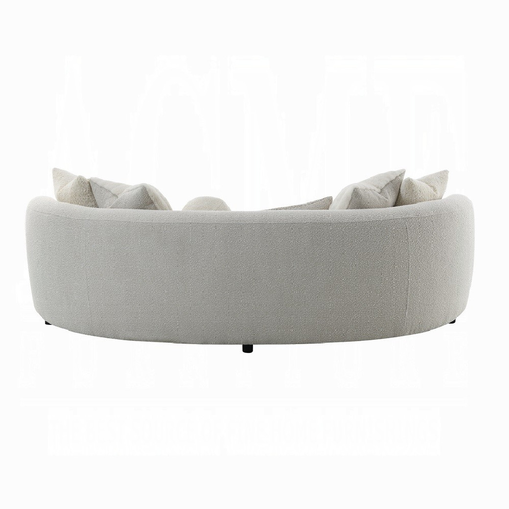 LV02542 Beige Boucle Iniko Sofa W/6 Pillows By Acme Furniture