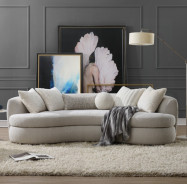 LV02542 Beige Boucle Iniko Sofa W/6 Pillows By Acme Furniture