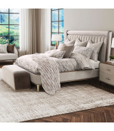 Eastern King Channel Tufted Panel Bed 3pc Walnut Houston Collection by Michael Amini  9095000EK3-416