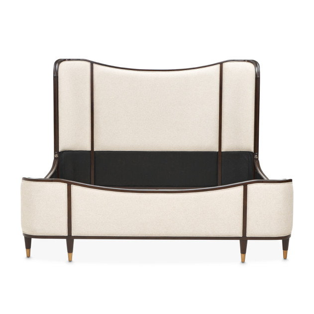 Camellia Field Upholstered Queen Bed - Warm Pecan By Michael Amini N9090000QN3-400