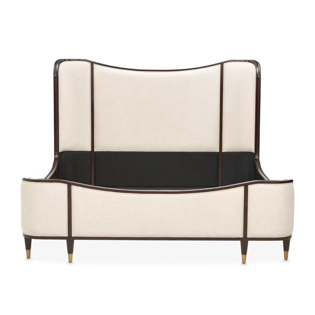 Camellia Field Upholstered Queen Bed - Warm Pecan By Michael Amini N9090000QN3-400