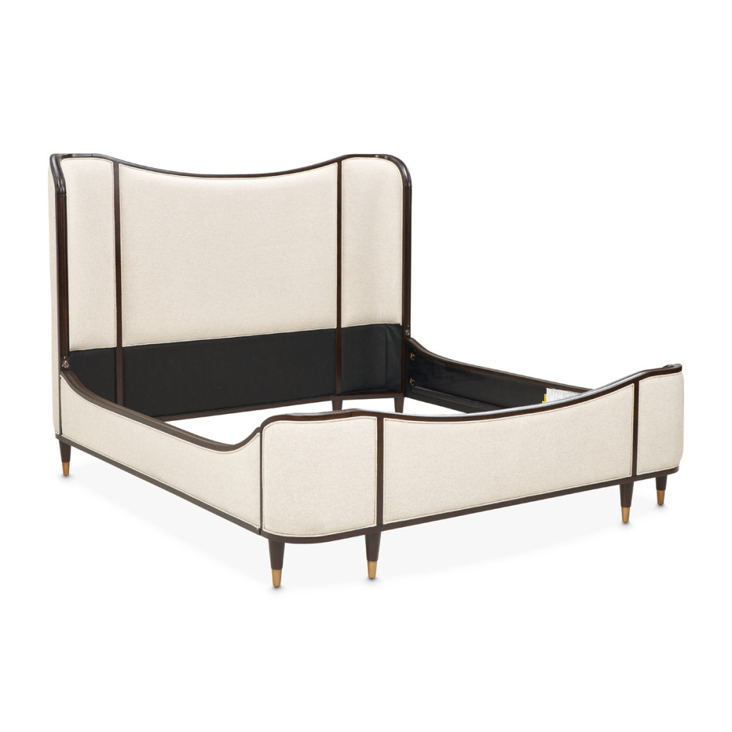 Camellia Field Upholstered Queen Bed - Warm Pecan By Michael Amini N9090000QN3-400