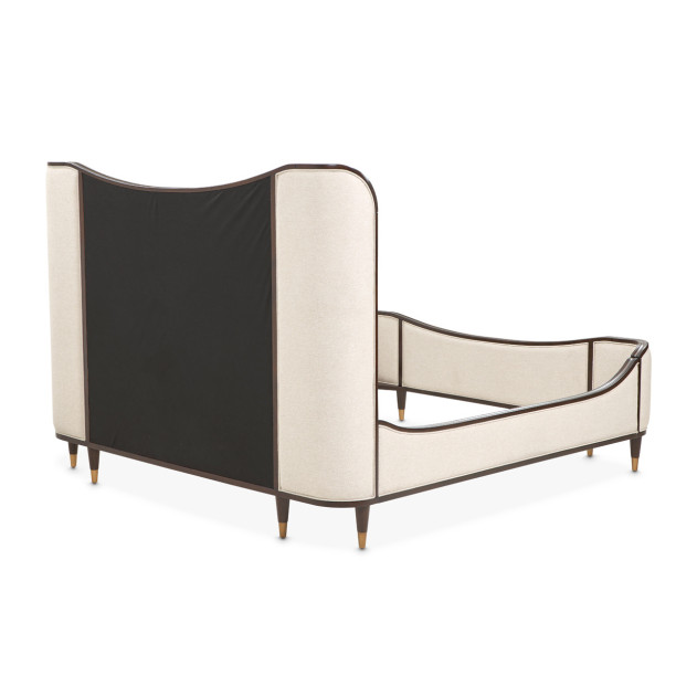 Camellia Field Upholstered Queen Bed - Warm Pecan By Michael Amini N9090000QN3-400