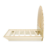 Eastern King Fan Bed Gold Leaf Finish Fantosini gold Collection By Michael Amini 9091000EK3-836