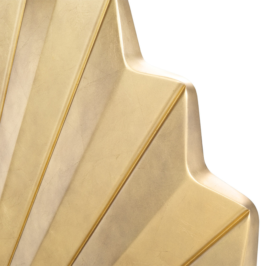 Eastern King Fan Bed Gold Leaf Finish Fantosini gold Collection By Michael Amini 9091000EK3-836