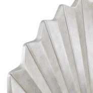 Eastern King Fan Bed Silver Leaf Finish Fantosini Collection By MIchael Amini 9091000EK3-834