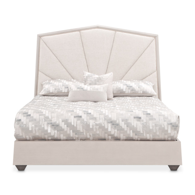 King Panel Bed Silver Mist Finish Fantosini By Michael Amini 9091014EK3-823