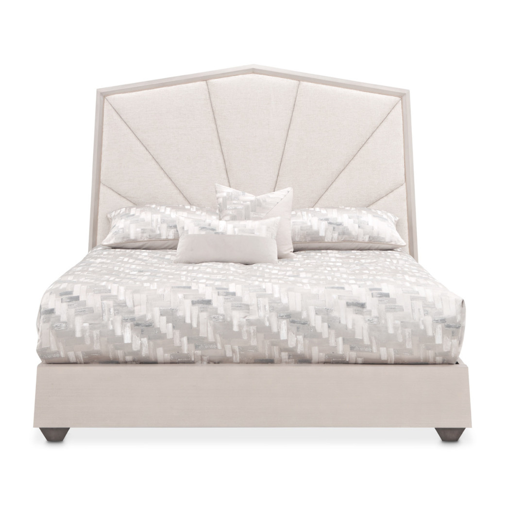 King Panel Bed Silver Mist Finish Fantosini By Michael Amini 9091014EK3-823