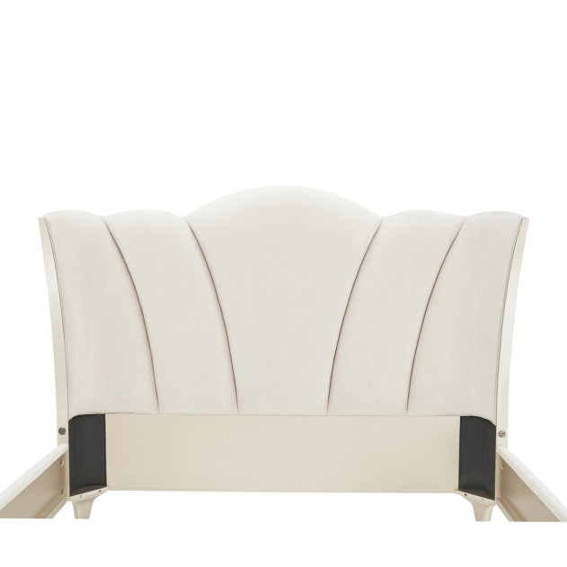 Queen Upholstered Bed (3pc) Creamy Pearl Finish La Marisia Collection By Micahel Amini  9089000QN3-112