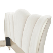 Queen Upholstered Bed (3pc) Creamy Pearl Finish La Marisia Collection By Micahel Amini  9089000QN3-112
