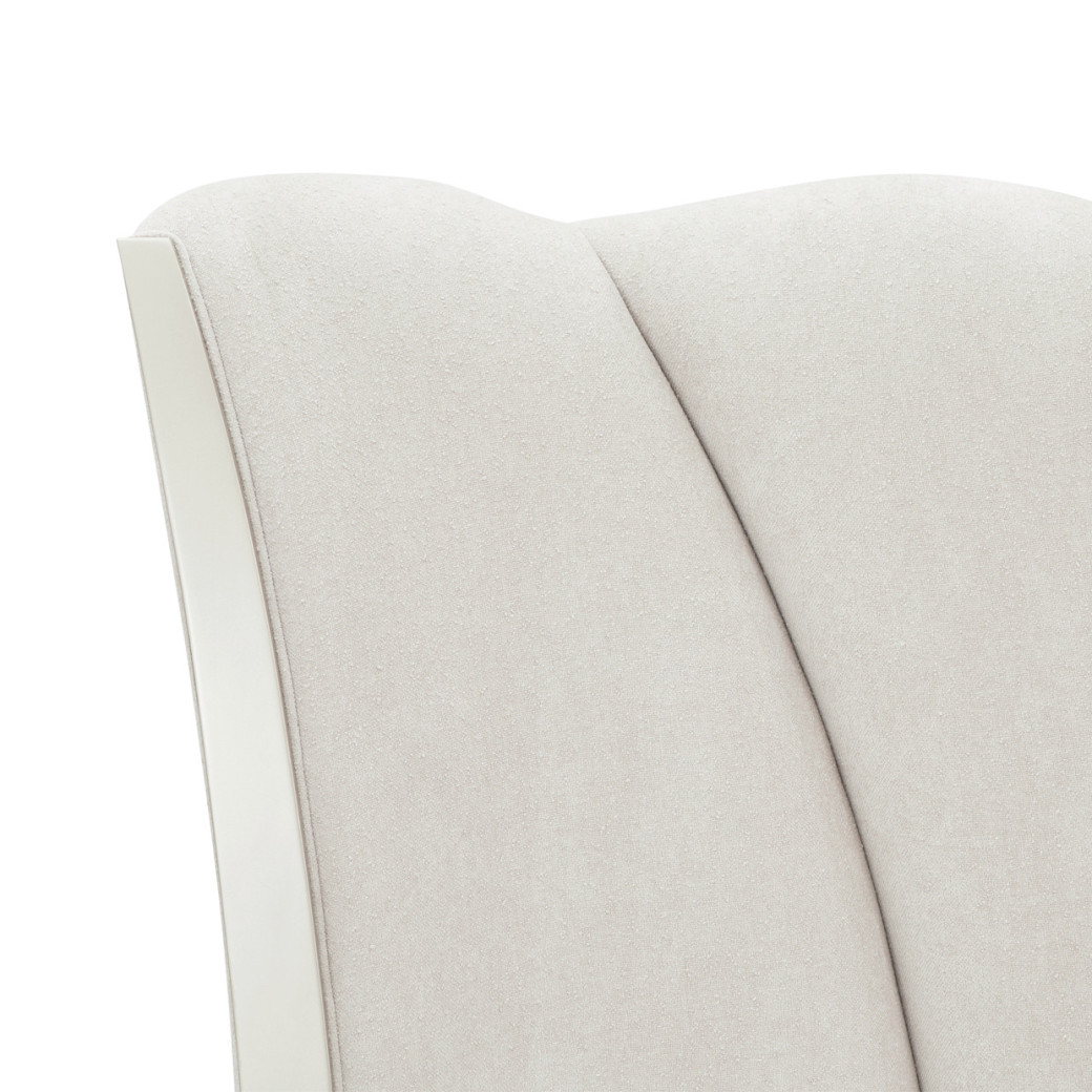 Queen Upholstered Bed (3pc) Creamy Pearl Finish La Marisia Collection By Micahel Amini  9089000QN3-112