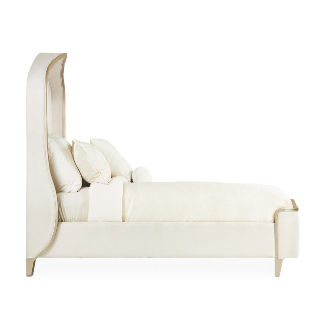 Queen Curved Panel Bed Chardonnay Finish Malibu Crest By Michael Amini N9007000QN3CR-822