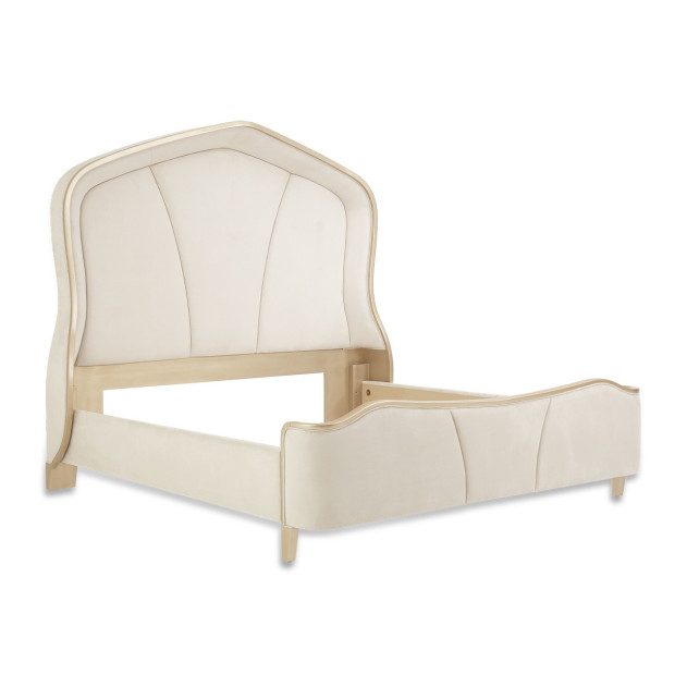 Queen Curved Panel Bed Chardonnay Finish Malibu Crest By Michael Amini N9007000QN3CR-822