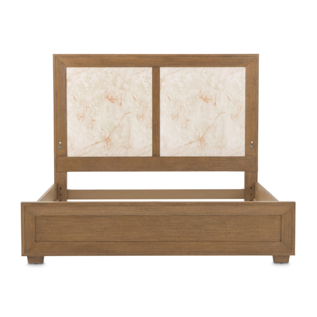 Queen Panel Bed with LED Lights Sienna Brown Finish Portrait Collection By Michael Amini 9031000QN3-225