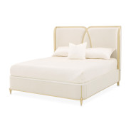 Queen Bed Light Champagne Finish Scotts square Collection by Michael Amini 9097000QN3-124