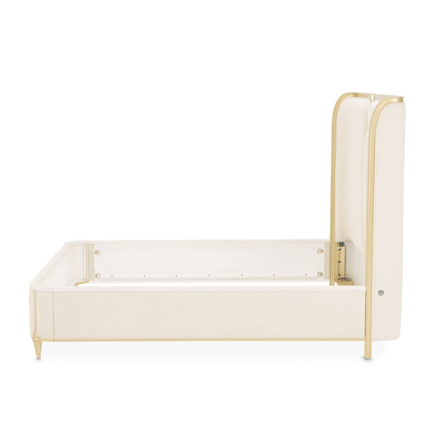 Queen Bed Light Champagne Finish Scotts square Collection by Michael Amini 9097000QN3-124