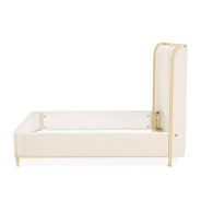 Queen Bed Light Champagne Finish Scotts square Collection by Michael Amini 9097000QN3-124