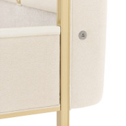 Queen Bed Light Champagne Finish Scotts square Collection by Michael Amini 9097000QN3-124