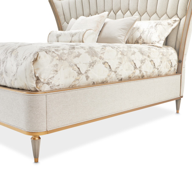 Queen Bed Dove Gray Finish St.Charles Collection by MIchael Amini 9088000QN-803