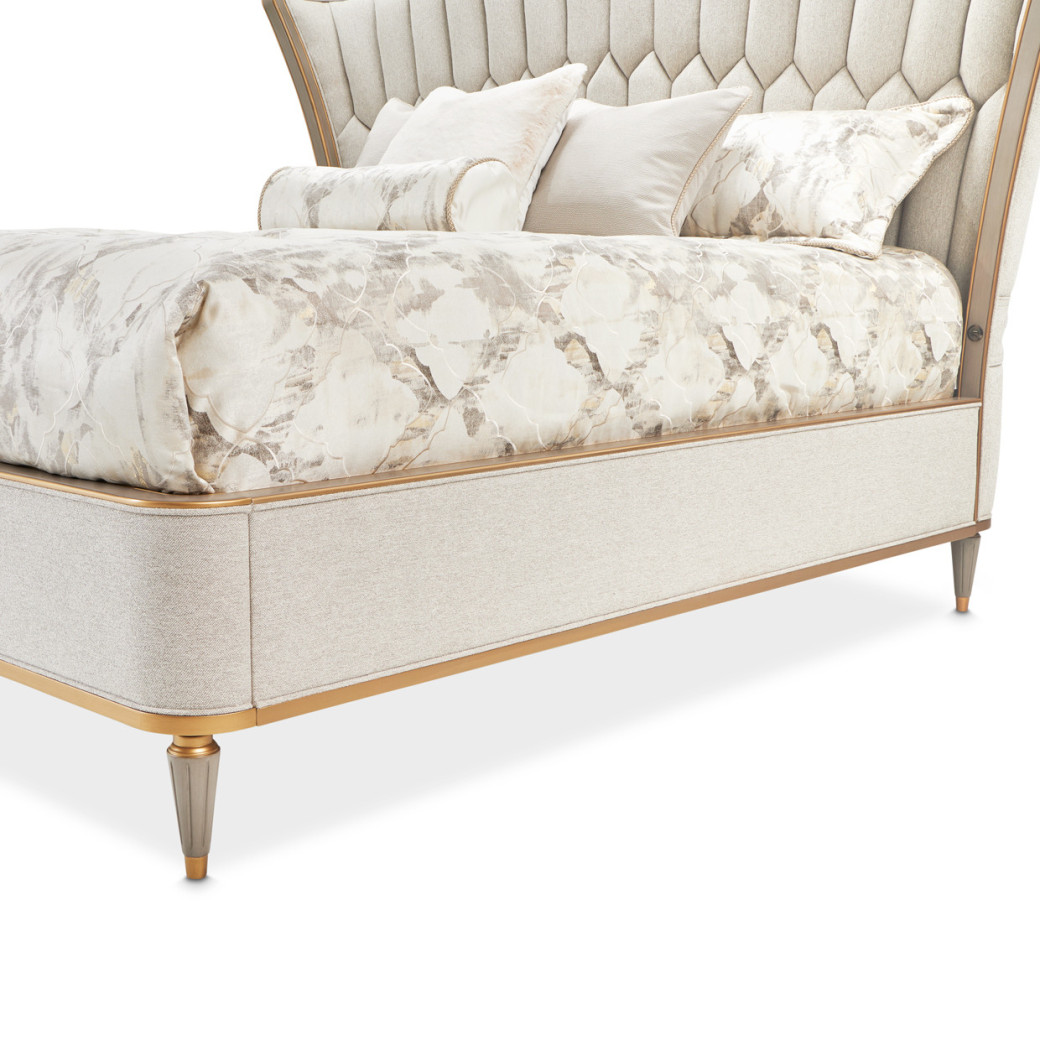 Queen Bed Dove Gray Finish St.Charles Collection by MIchael Amini 9088000QN-803