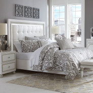 Queen Bed Cloud White Finish Sky Tower Collection by Michael Amini N9025600QN-108