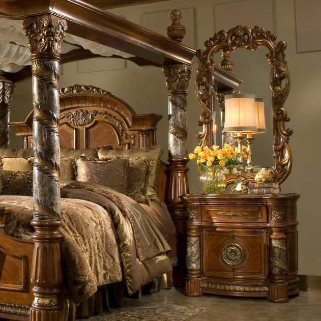 Bachelor Chest W/Decorative Mirror (2pc) Villa Valencia Collection By Michael Amini