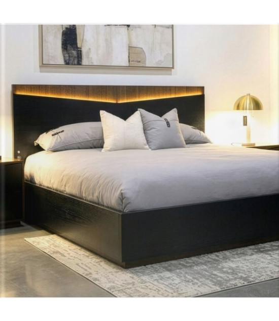 Queen Bed Charcoal Finish Kayner Collection by Michael Amini  9024012QN3-838