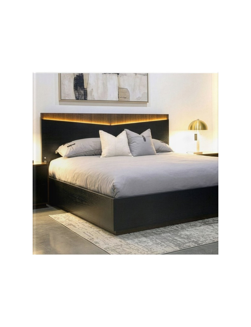 Queen Bed Charcoal Finish Kayner Collection by Michael Amini  9024012QN3-838